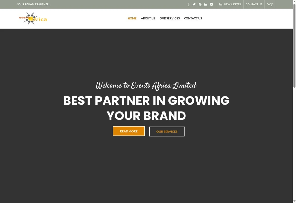 Events Africa website homepage screenshot